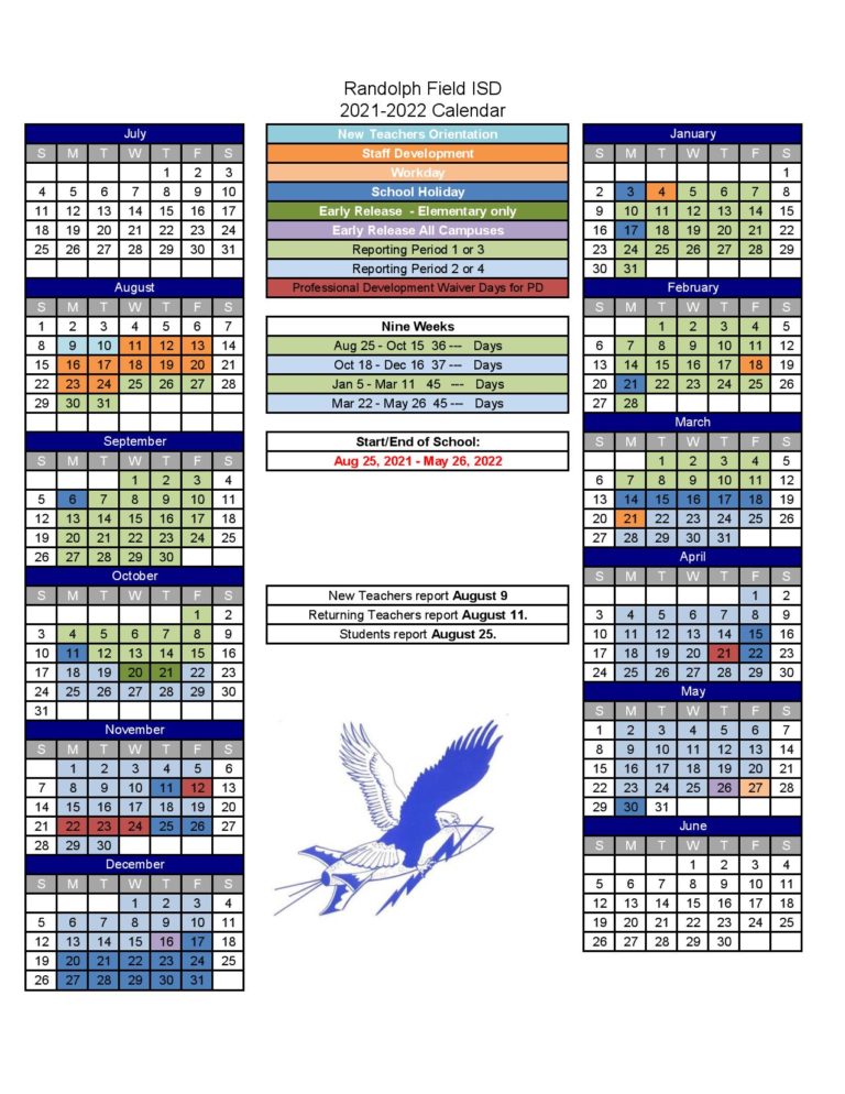 Randolph Field Independent School District Calendar 2021-2022