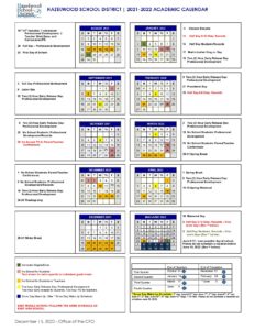 Hazelwood School District Calendar 2021-2022 in PDF