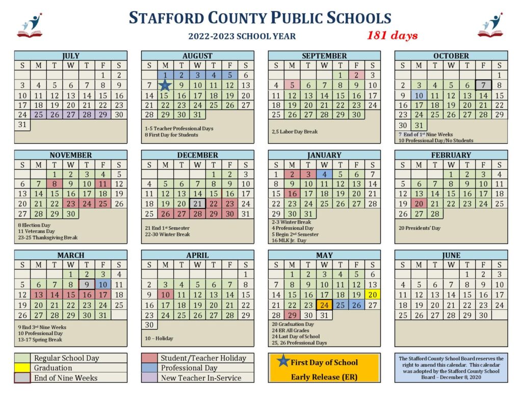 Stafford County Va Schools Calendar Online Course