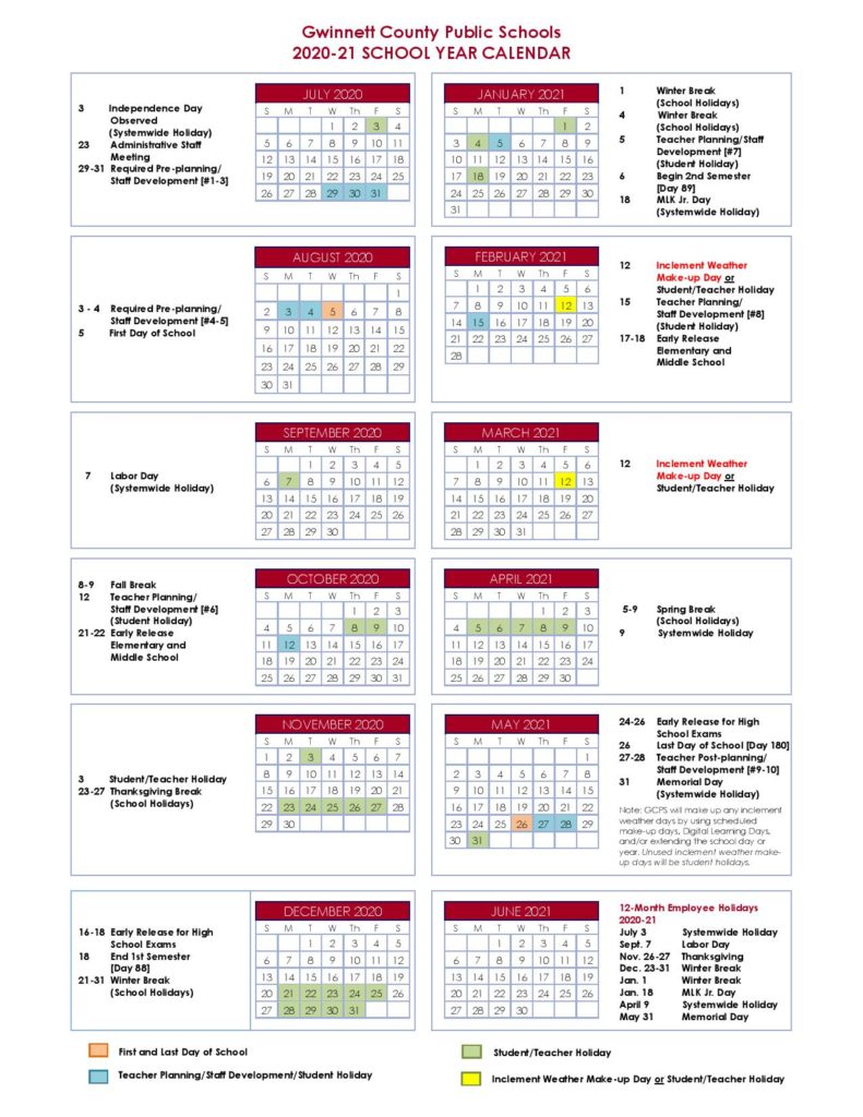 Gwinnett County School Calendar For 2024-2025 - channa chelsey