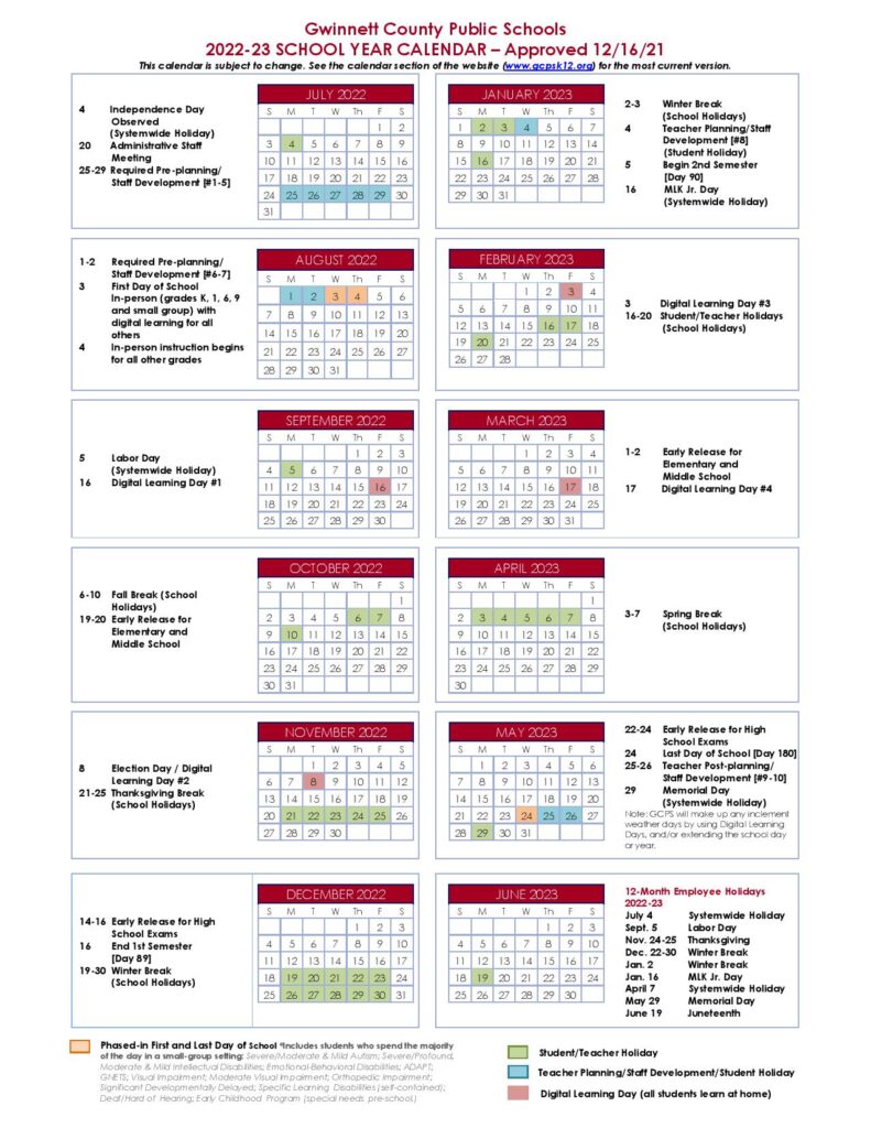 County Public Schools Calendar 20222023