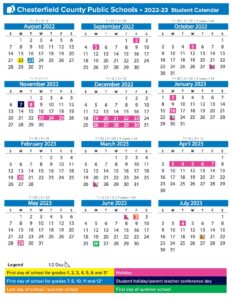 Chesterfield County Public Schools Calendar 2022-2023