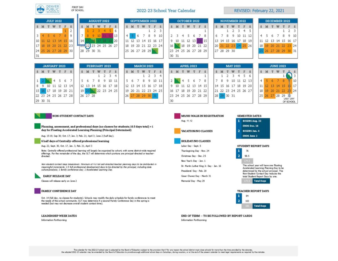 Denver Public Schools Calendar 20222023 & Holidays