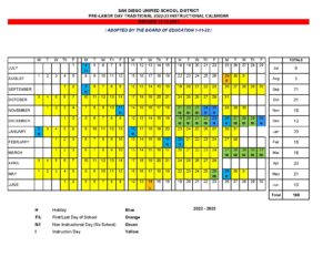San Diego Unified School District Calendar 20222023