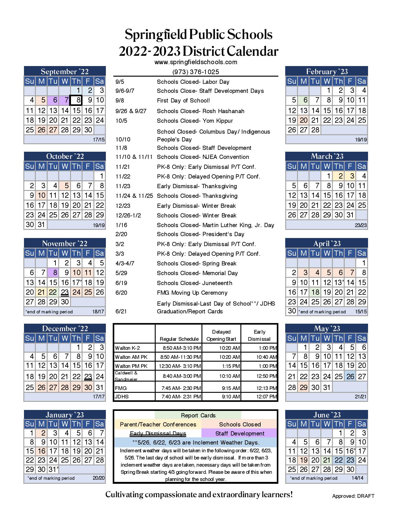 Springfield Public Schools Calendar Holidays 2023-2024