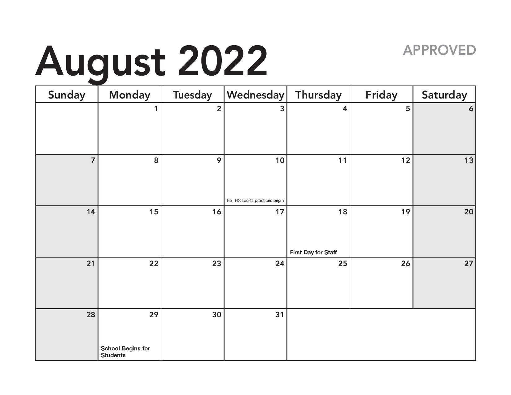 Howard County Public Schools Calendar 2022-2023 in PDF