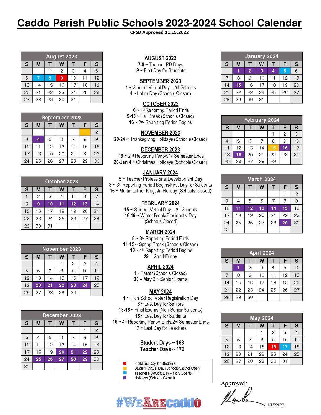 Caddo Parish Public Schools Calendar 20232024