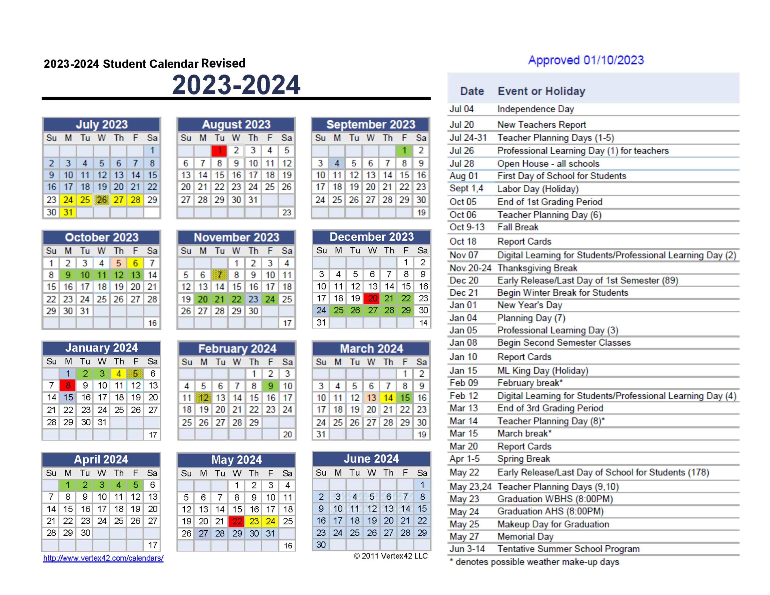 Barrow County Schools Calendar 2023 and 2024
